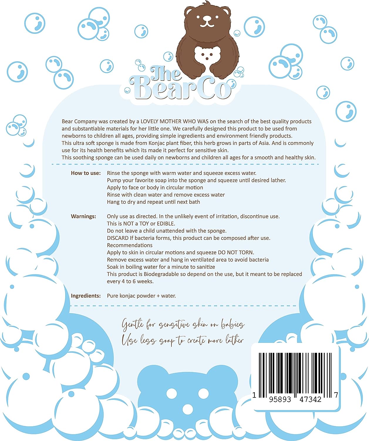 Baby Bear Konjac Sponge